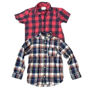 Bundle of 2 boys plaid shirts size 6 H&M L.O.G.G. Sovereign Code Boys
